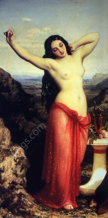 The Temptation of St Hilarion by Dominique Louis Papety - Hand-Painted Oil Painting Reproduction