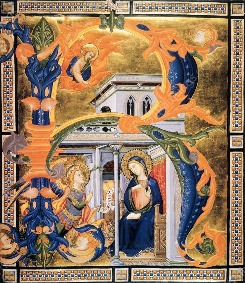 Gradual from Santa Maria degli Angeli Folio 60 by Don Silvestro Dei Gherarducci - Hand-Painted Oil Painting Reproduction