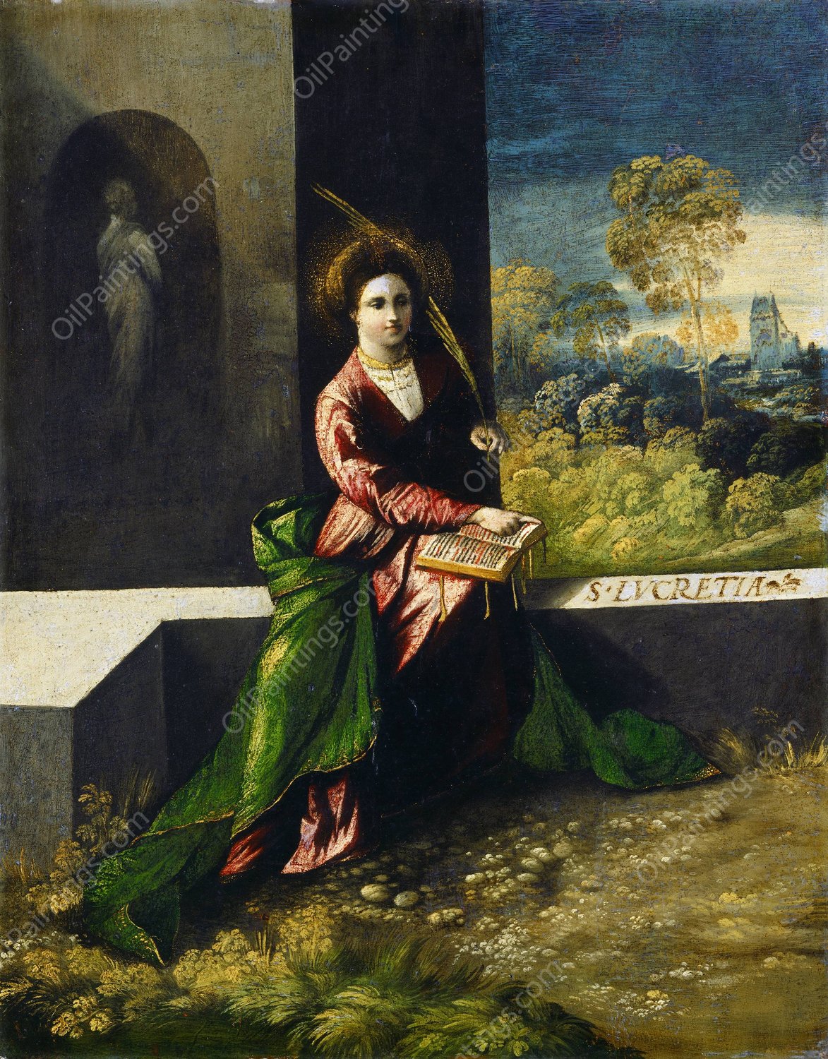 Saint Lucretia  by Dosso Dossi - Hand-Painted Oil Painting Reproduction