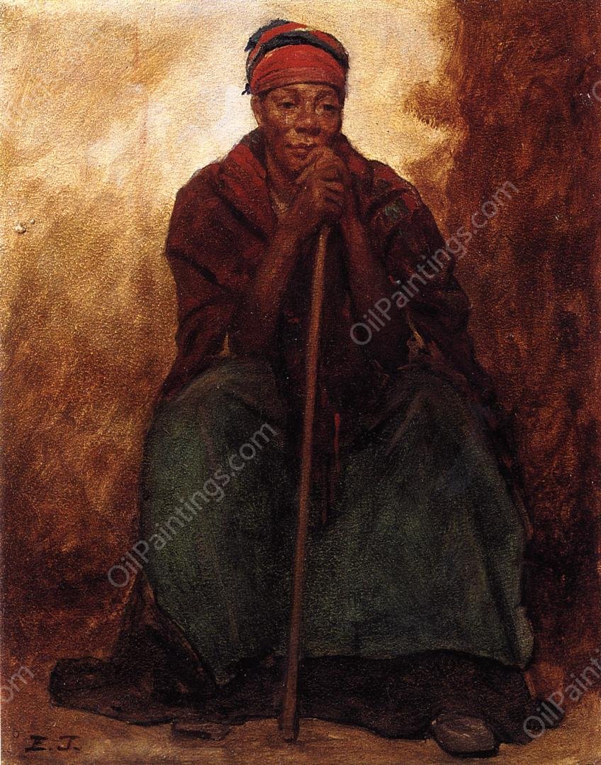 Dinah, Portrait of a Negress by Eastman Johnson - Hand-Painted Oil Painting Reproduction