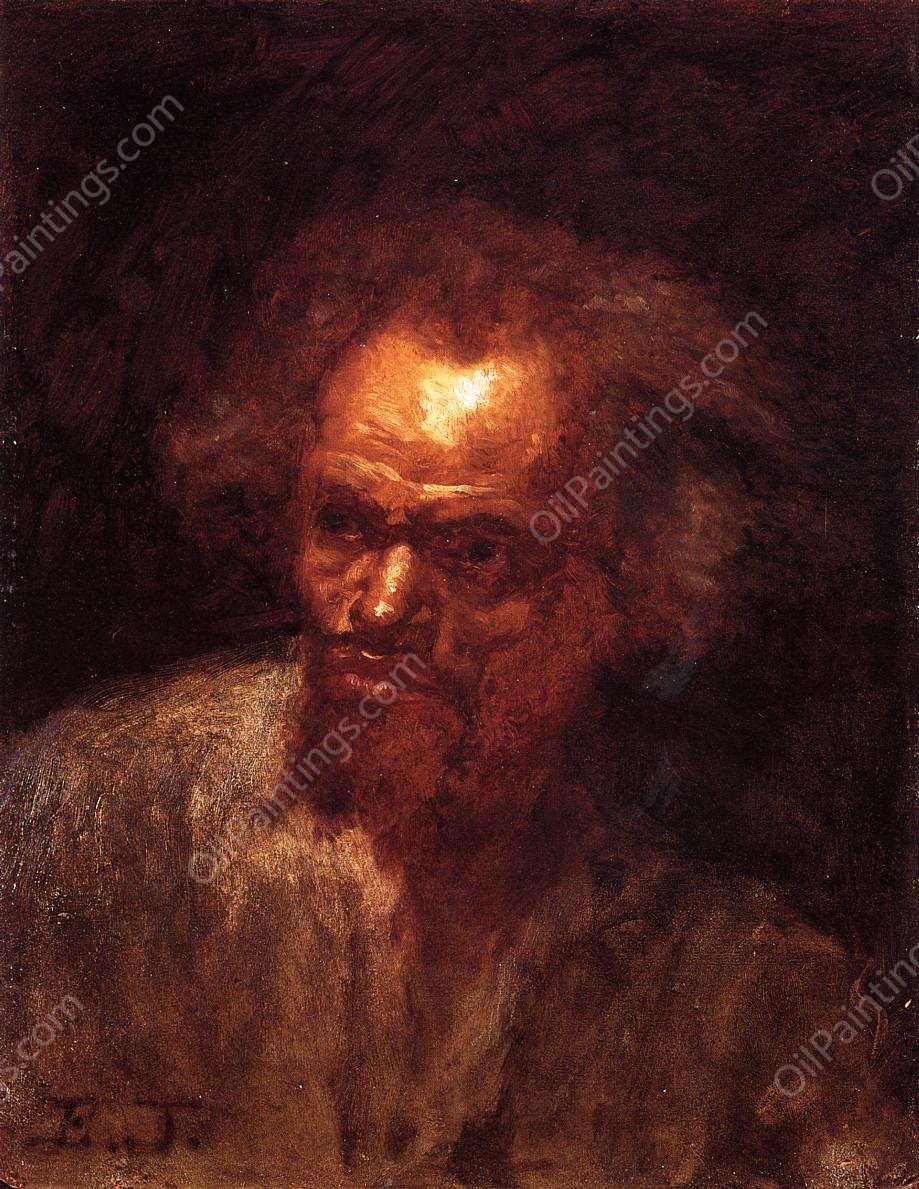 Head of a Black Man by Eastman Johnson - Hand-Painted Oil Painting Reproduction