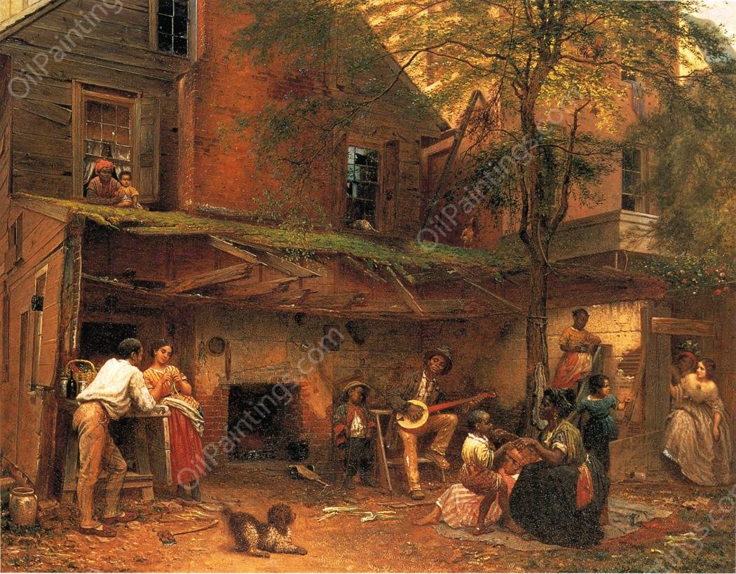 Life in the South also known as My Old Kentucky Home by Eastman Johnson - Hand-Painted Oil Painting Reproduction