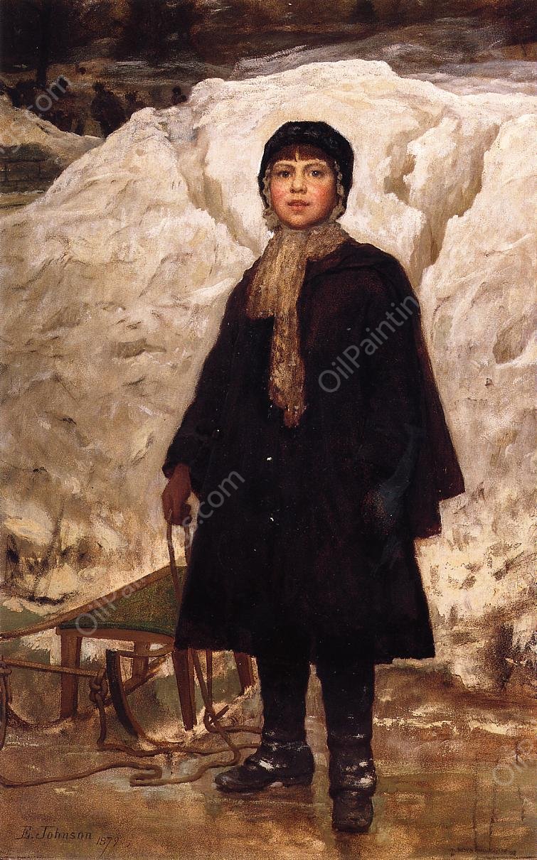 Winter, Portrait of a Child by Eastman Johnson - Hand-Painted Oil Painting Reproduction