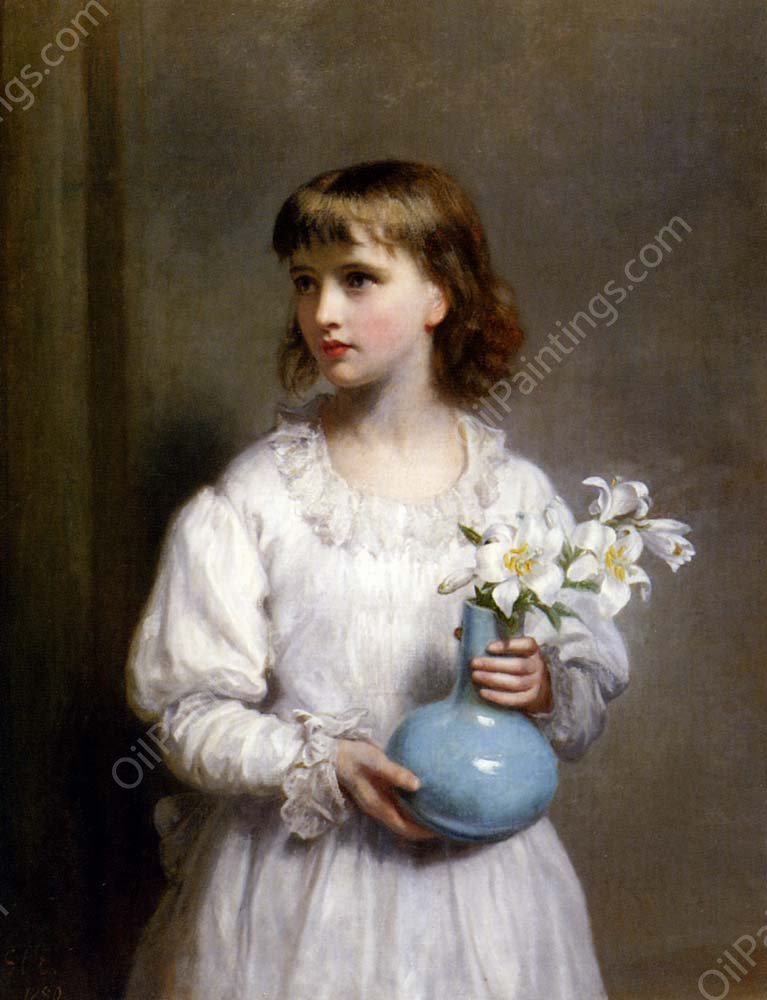 The Blue Vase by Eden Upton Eddis - Hand-Painted Oil Painting Reproduction