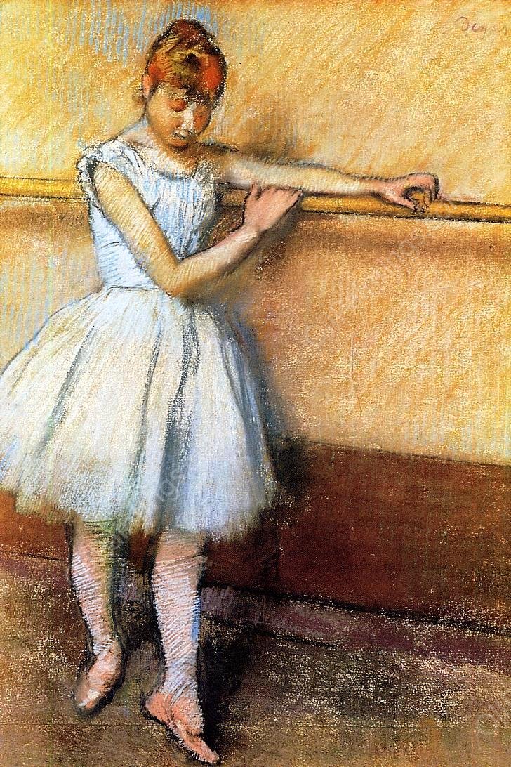 Dancer at the Barre by Edgar Degas - Hand-Painted Oil Painting Reproduction