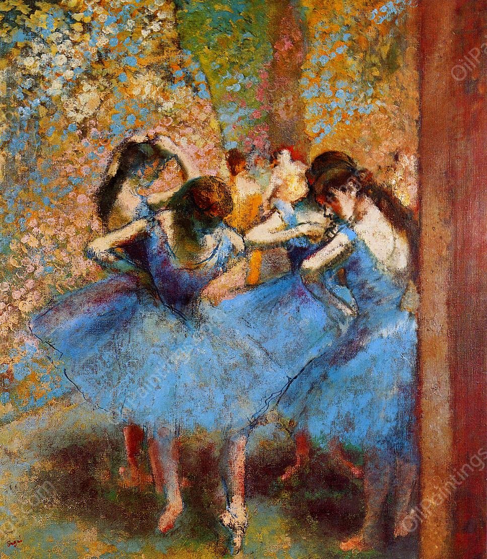 Dancers in Blue by Edgar Degas - Hand-Painted Oil Painting Reproduction