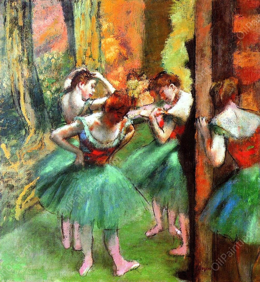 Dancers, Pink and Green II by Edgar Degas - Hand-Painted Oil Painting Reproduction