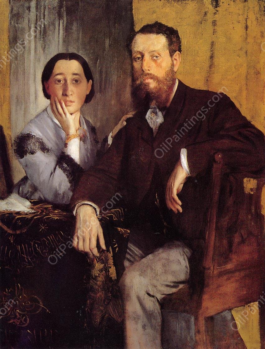 Edmond and Therese Morbilli by Edgar Degas - Hand-Painted Oil Painting Reproduction