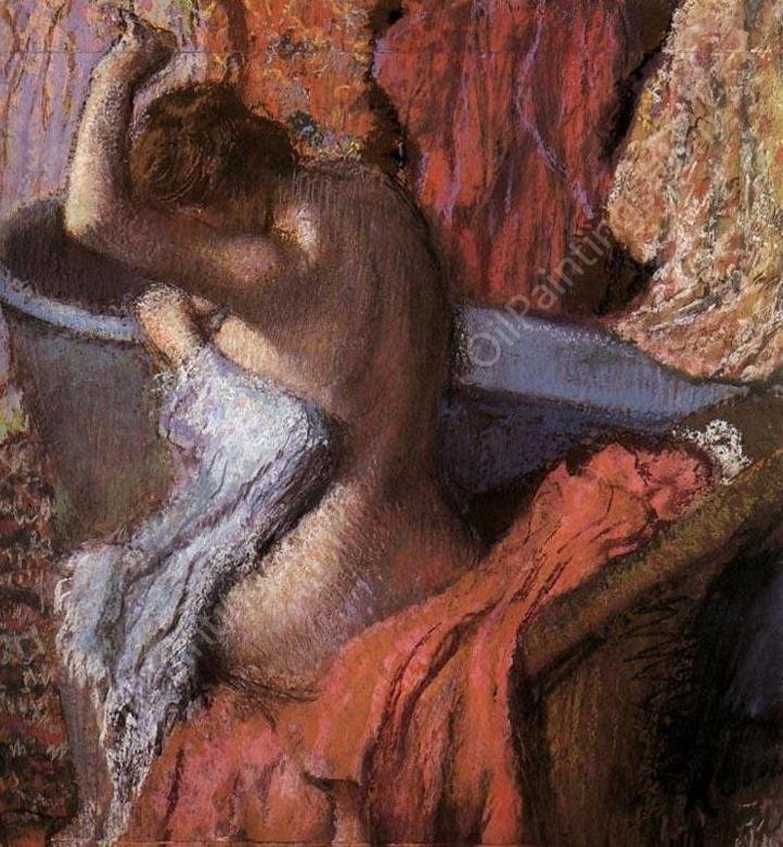 Seated Bather Drying Herself by Edgar Degas - Hand-Painted Oil Painting Reproduction