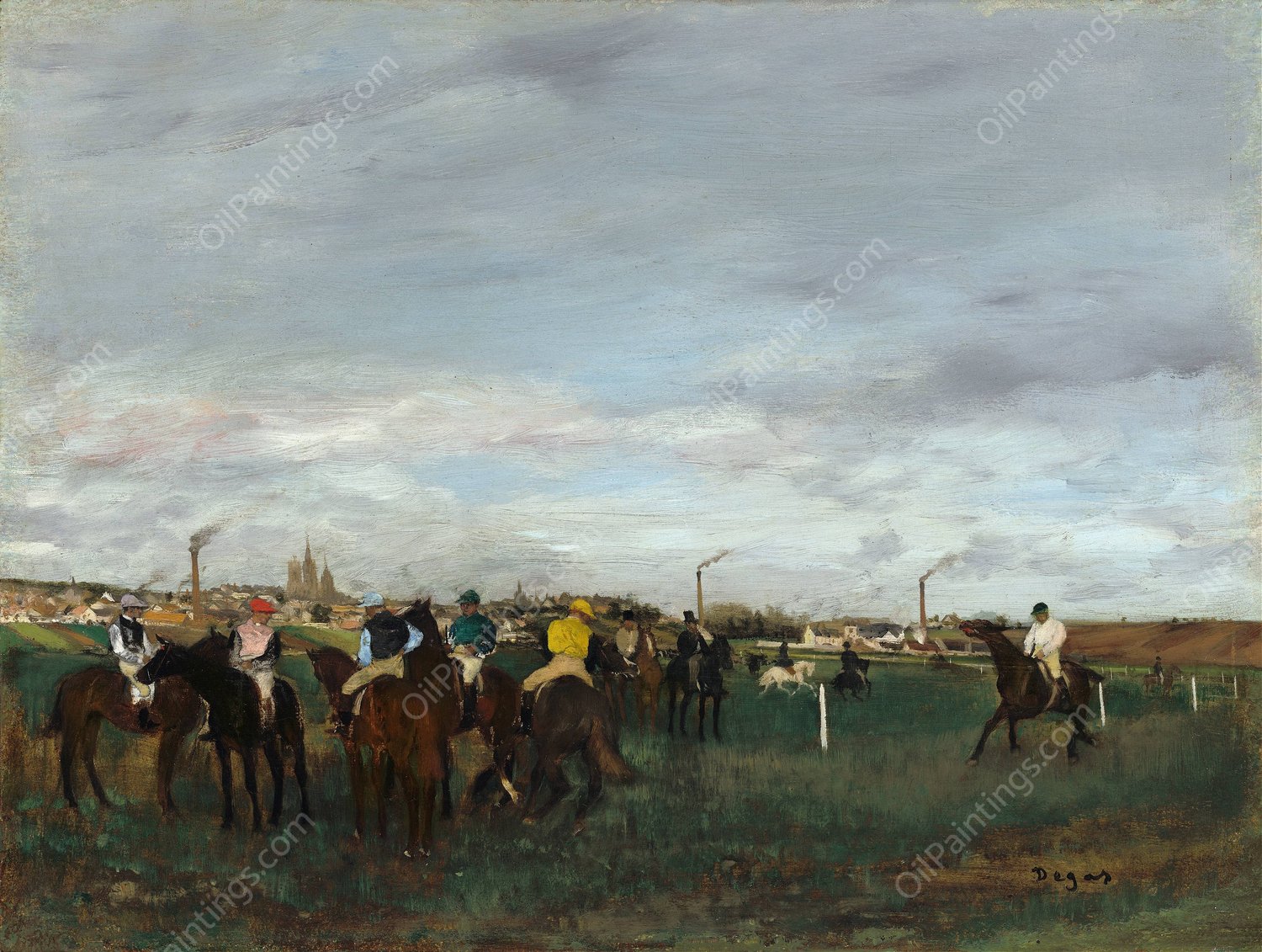 The Races  by Edgar Degas - Hand-Painted Oil Painting Reproduction
