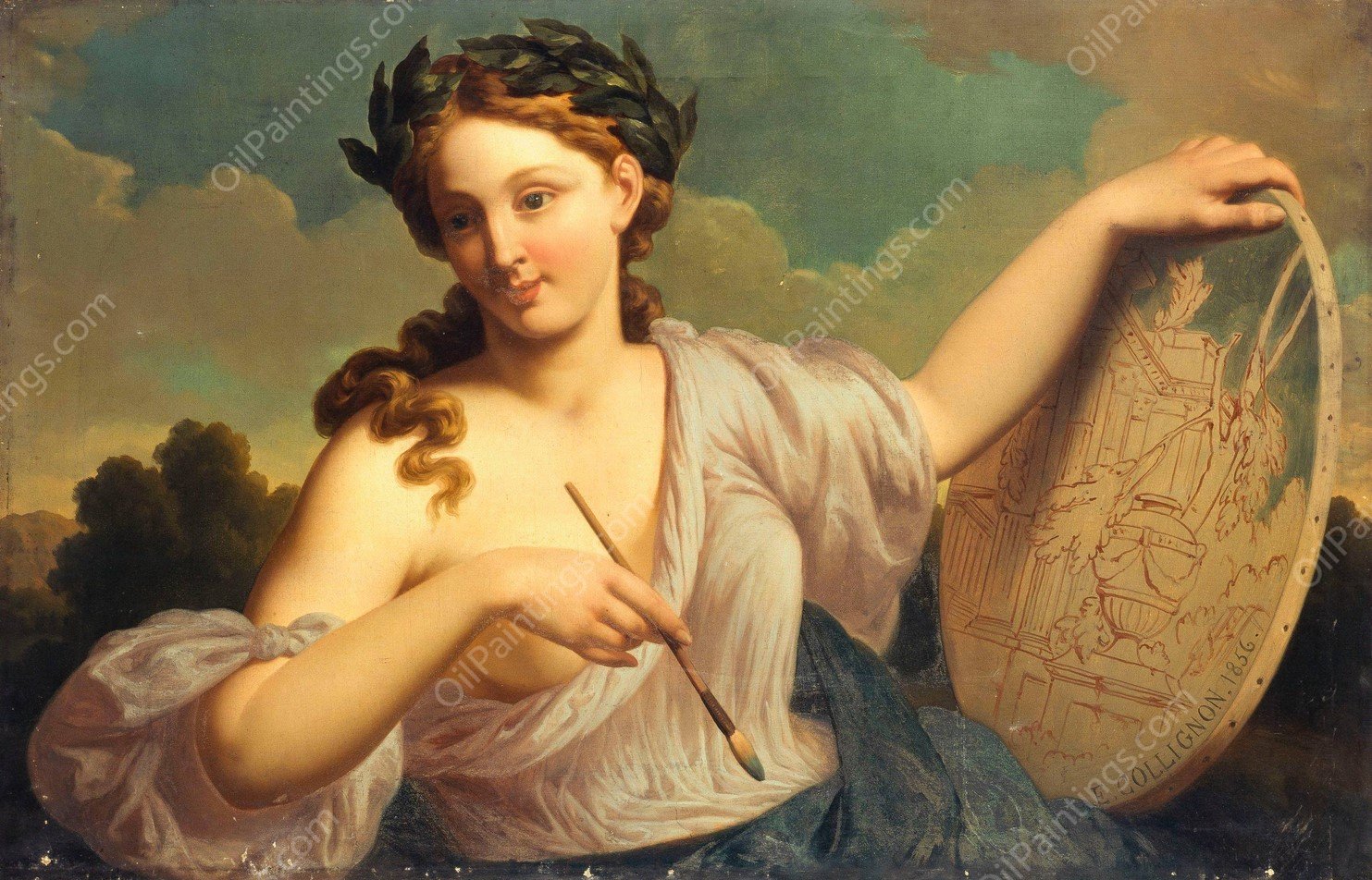 Allegorie de la Peinture  by Edmond Collignon - Hand-Painted Oil Painting Reproduction