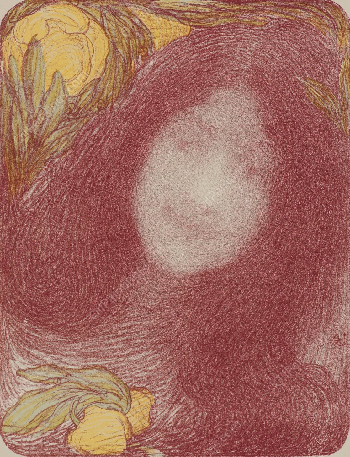 Under the Flowers  by Edmond Francois Aman-Jean - Hand-Painted Oil Painting Reproduction