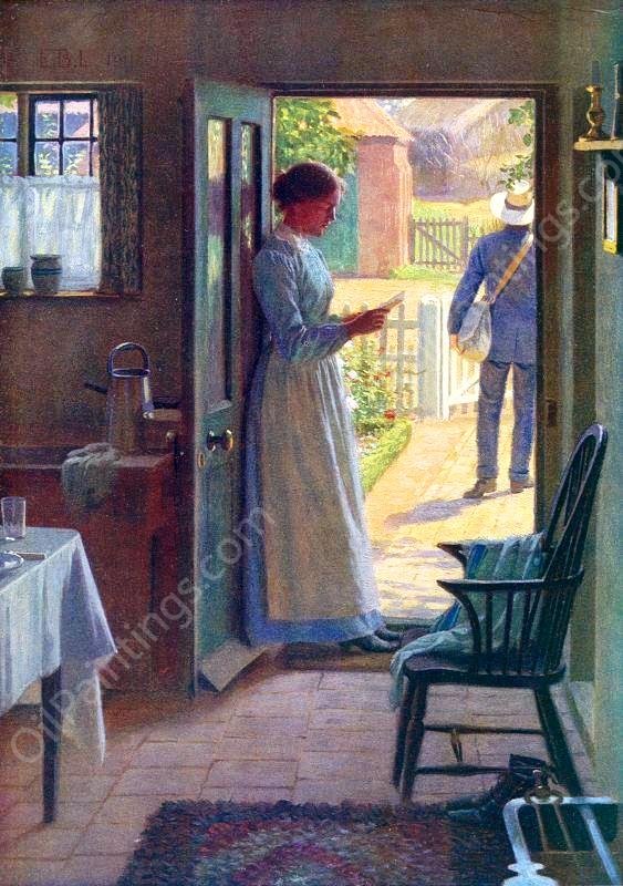 The Post by Edmund Blair Leighton - Hand-Painted Oil Painting Reproduction