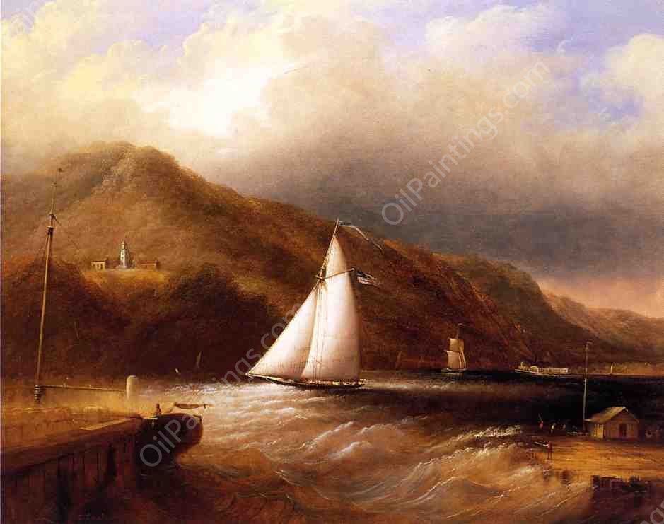 View of Caldwell's Landing by Edmund C. Coates - Hand-Painted Oil Painting Reproduction