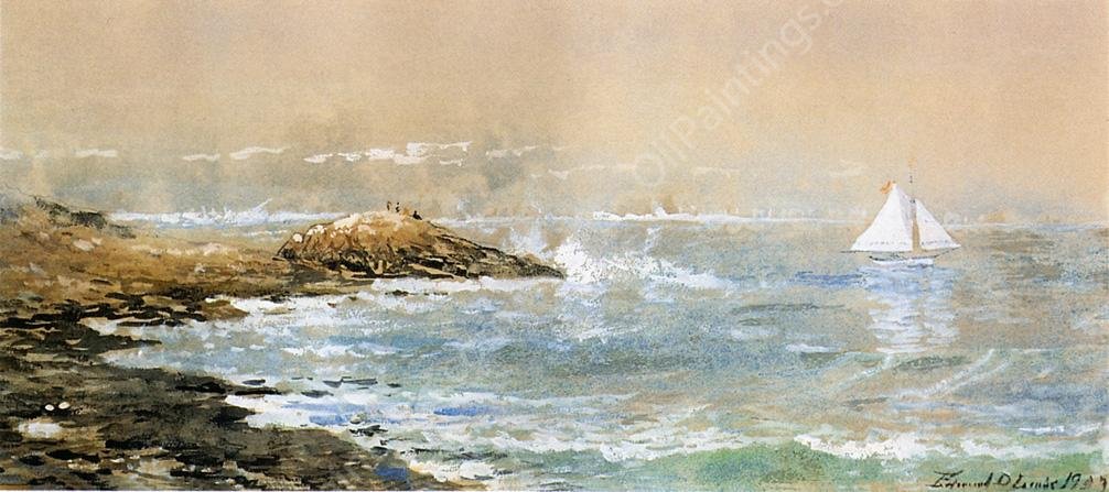 Sailing off the Rocks by Edmund Darch Lewis - Hand-Painted Oil Painting Reproduction