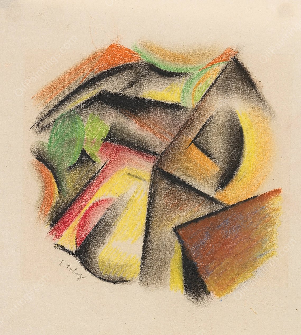 Ohne Titel  by Edmund Fabry - Hand-Painted Oil Painting Reproduction