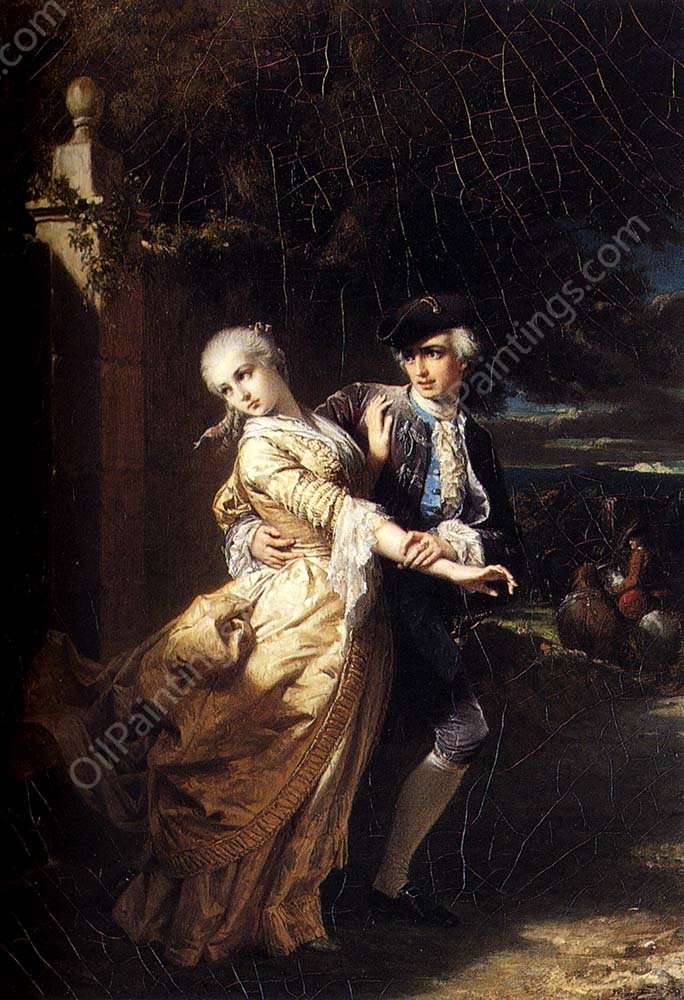 Lovelace's Kidnaping Of Clarissa Harlowe by Edouard Louis Dubufe - Hand-Painted Oil Painting Reproduction