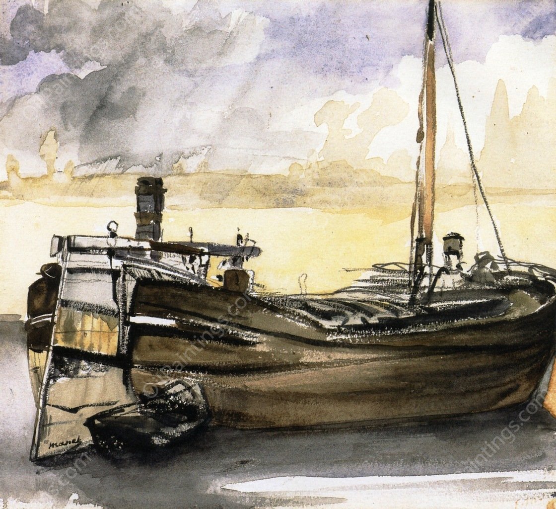 Barges by Edouard Manet - Hand-Painted Oil Painting Reproduction