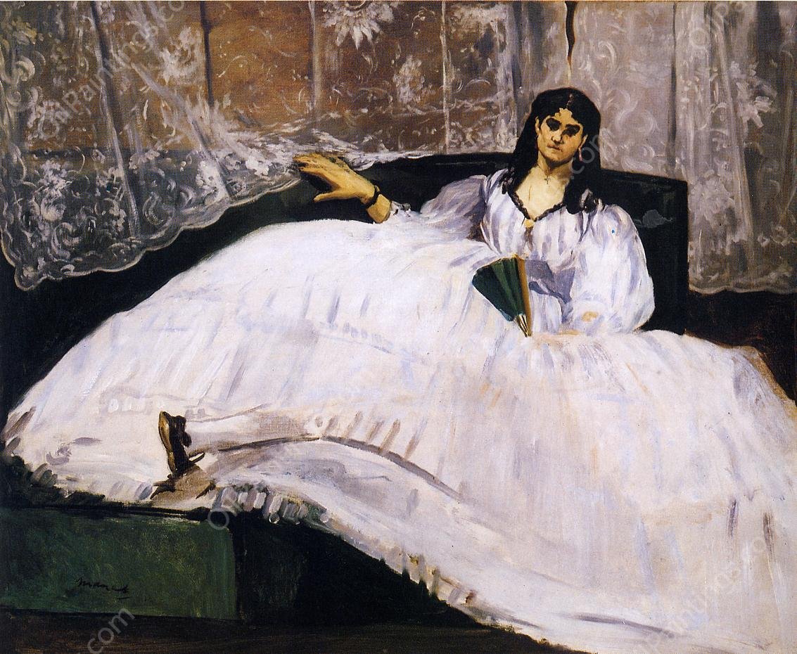 Baudelaire's Mistress, Reclining by Edouard Manet - Hand-Painted Oil Painting Reproduction
