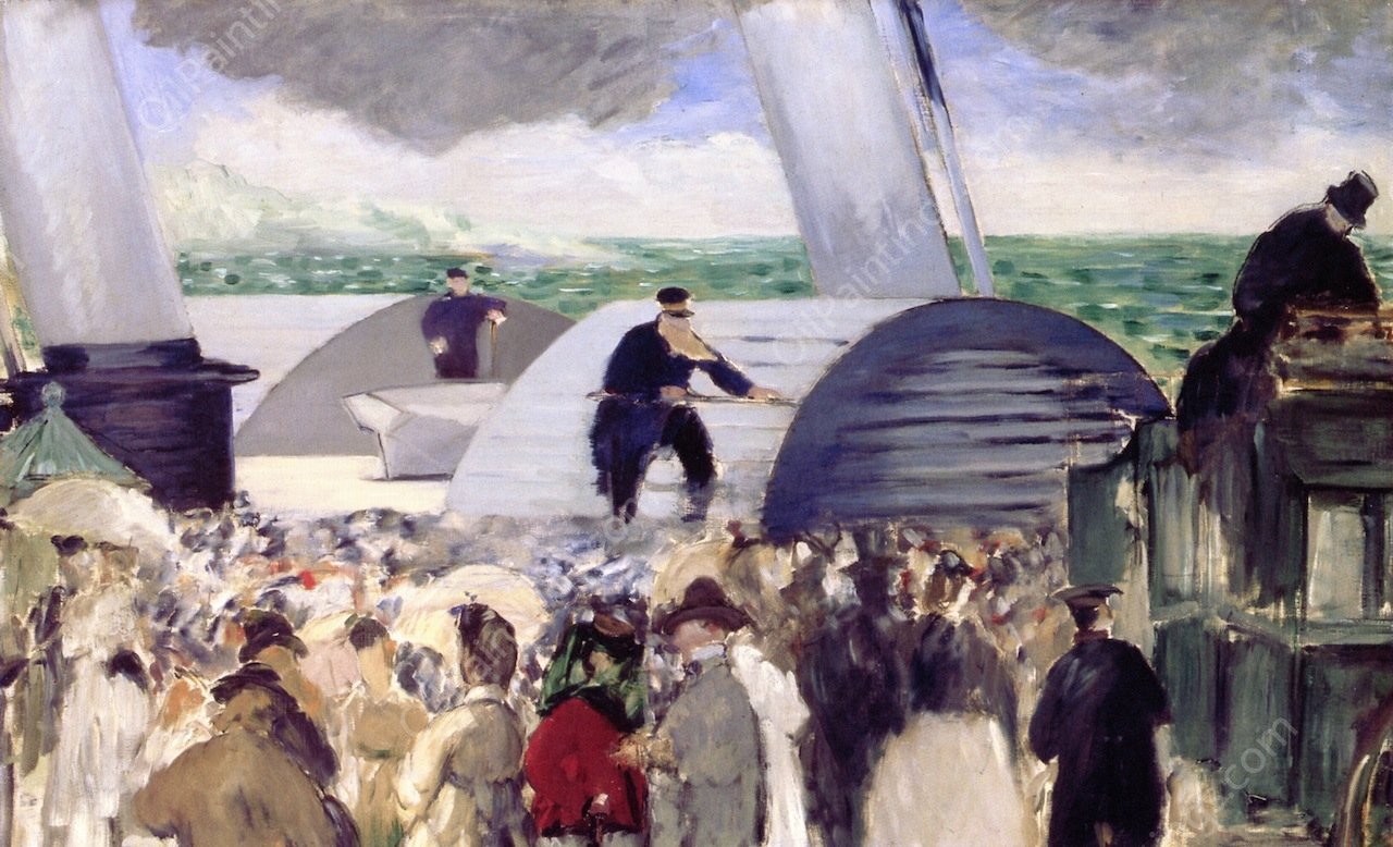 Departure of the Folkstone Boat - The Large Study by Edouard Manet - Hand-Painted Oil Painting Reproduction