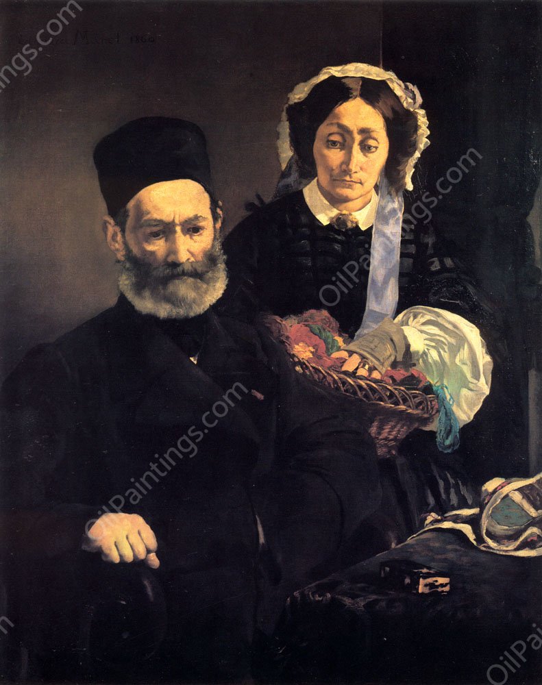 M. and Mme Auguste Manet by Edouard Manet - Hand-Painted Oil Painting Reproduction