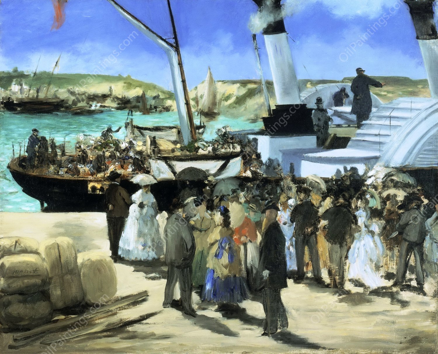 The Folkestone Boat, Boulogne by Edouard Manet - Hand-Painted Oil Painting Reproduction