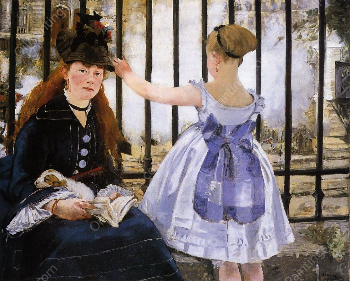 The Railroad by Edouard Manet - Hand-Painted Oil Painting Reproduction