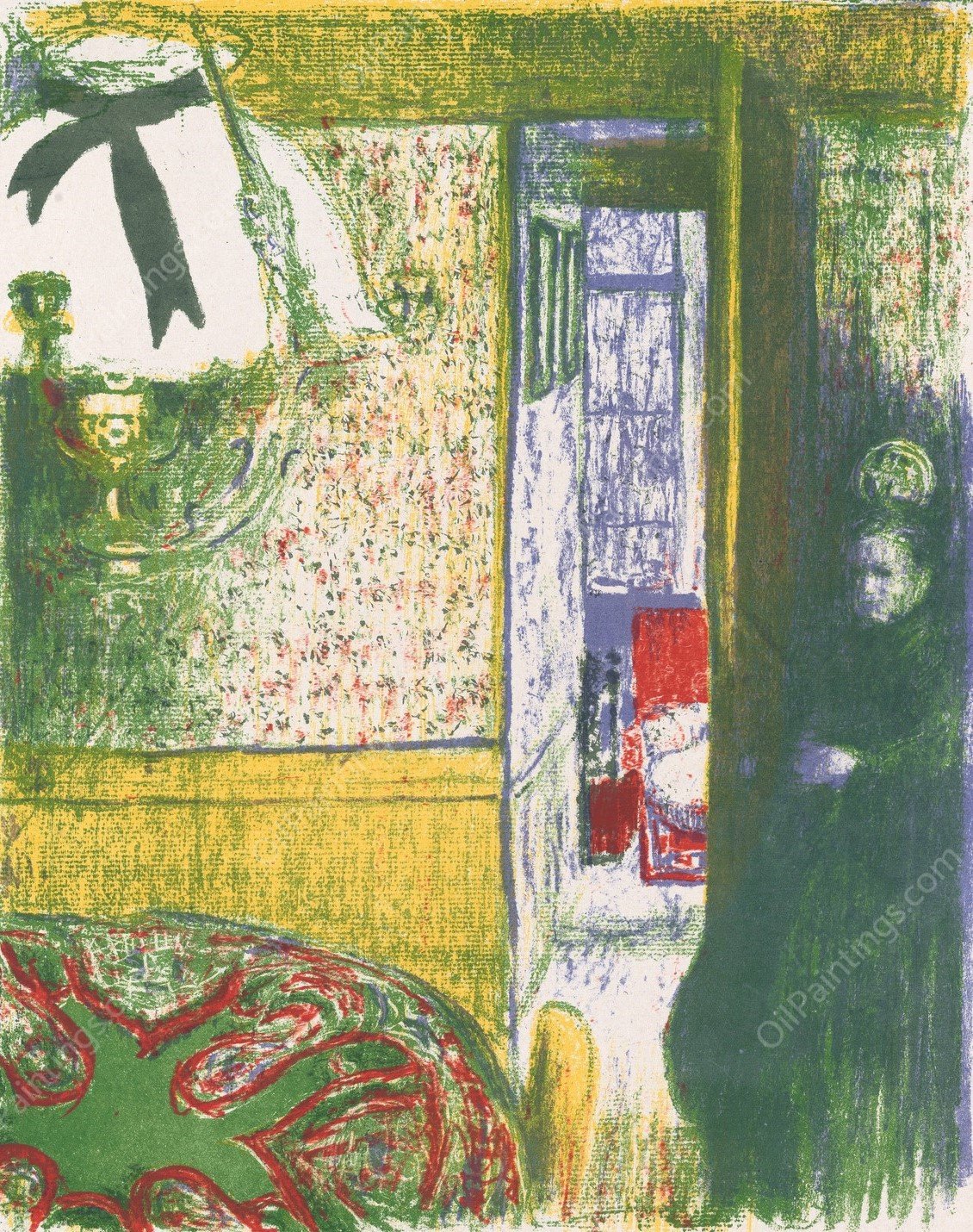 Interieur a la suspension  by Edouard Vuillard - Hand-Painted Oil Painting Reproduction