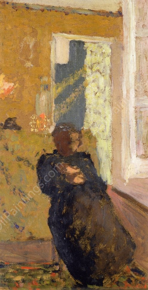 Seated Woman Dressed in Black by Edouard Vuillard - Hand-Painted Oil Painting Reproduction