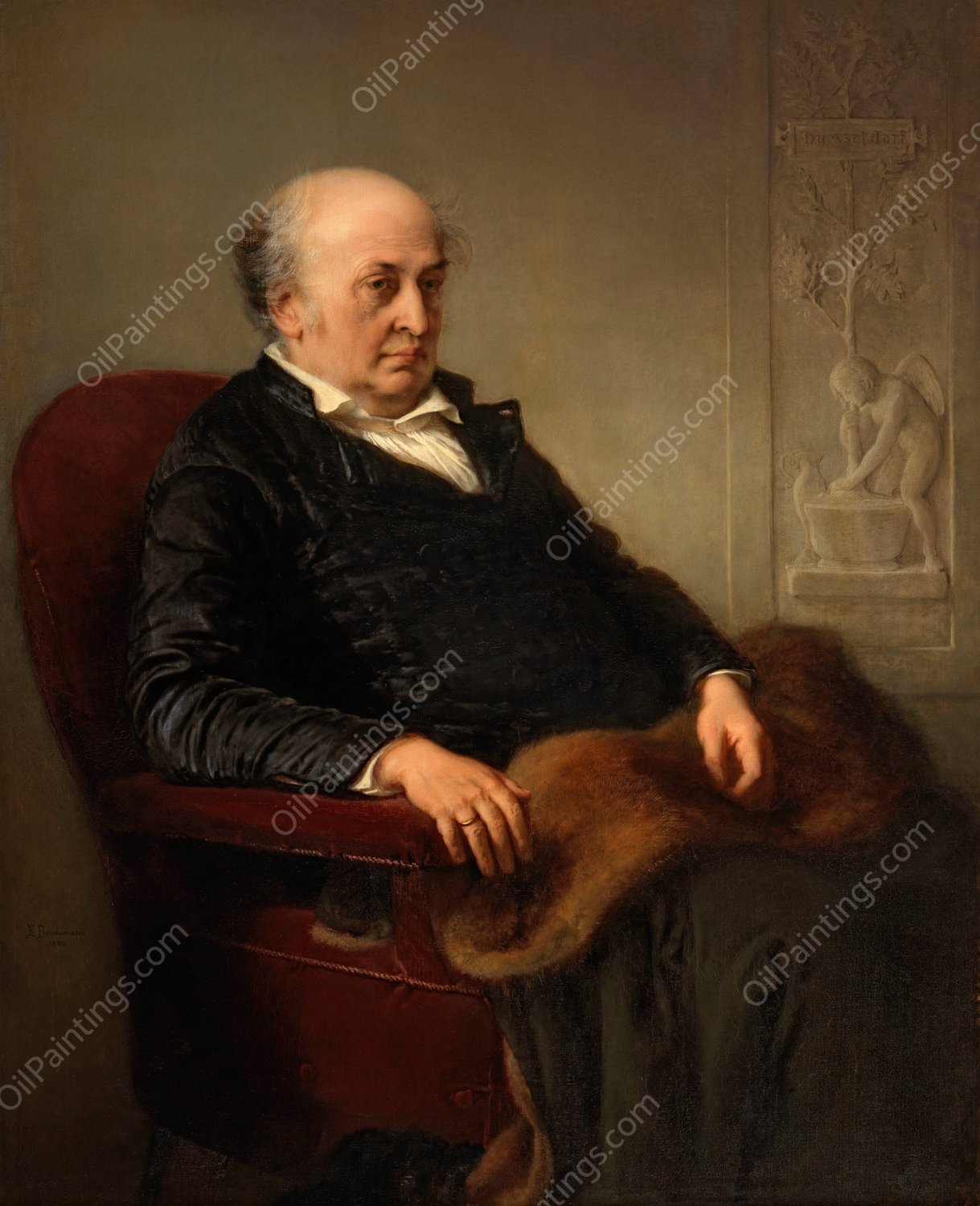 The Painter Wilhelm Schadow  by Eduard Julius Friedrich Bendemann - Hand-Painted Oil Painting Reproduction