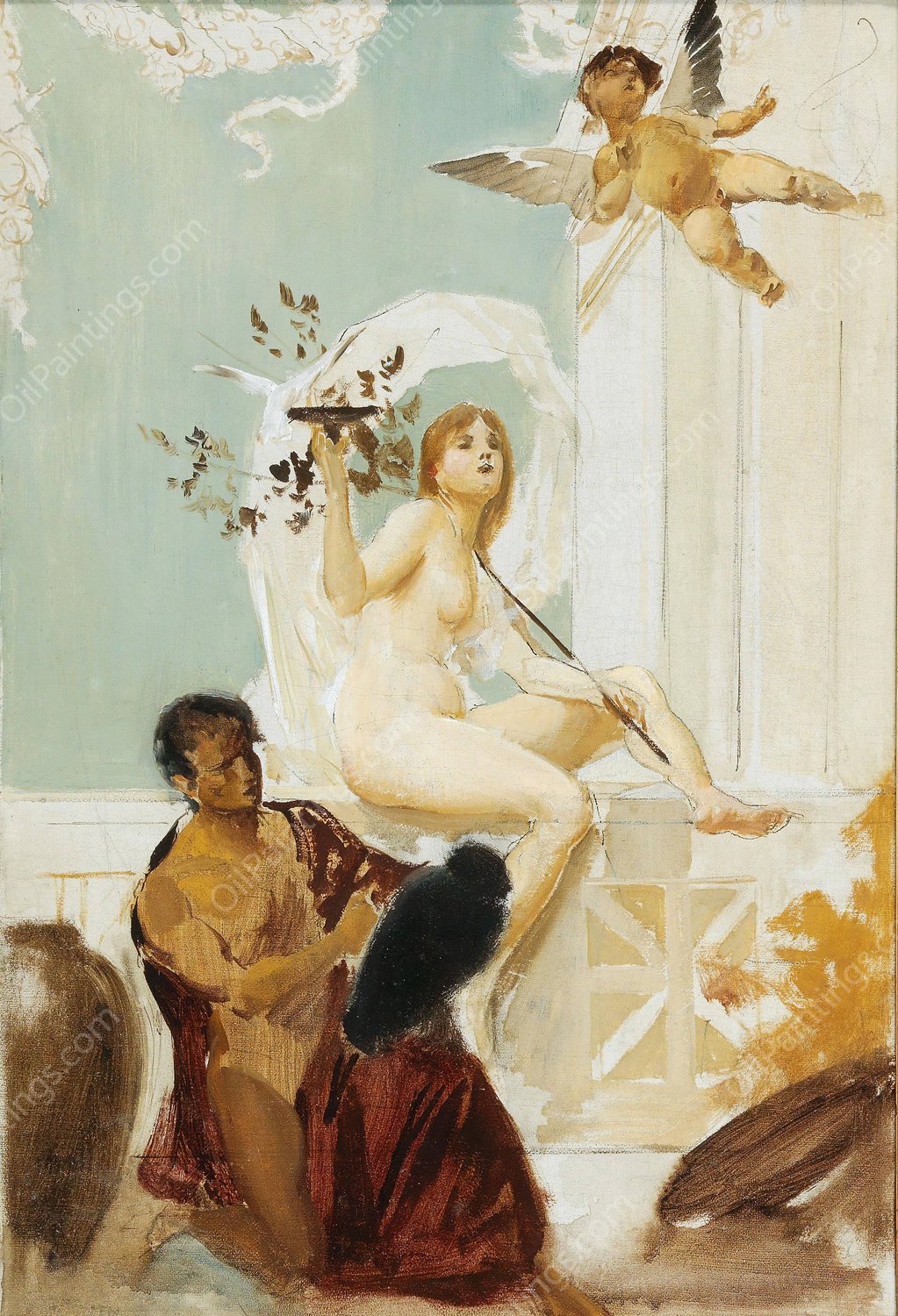 Allegorie by Eduard Veith - Hand-Painted Oil Painting Reproduction