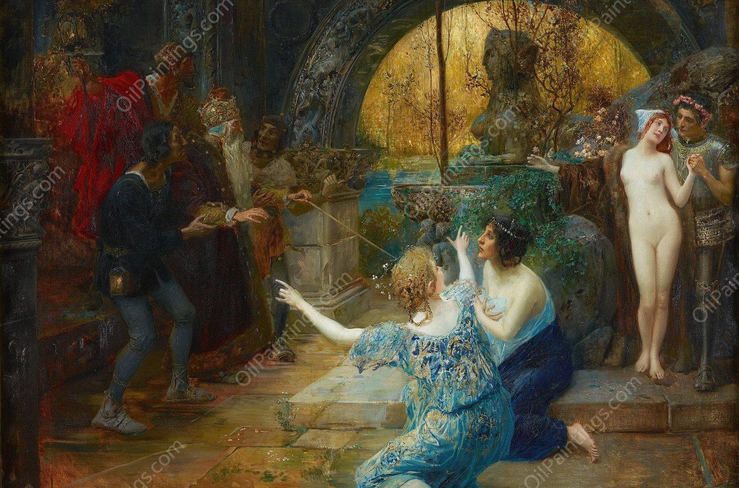 Fountain of Youth  by Eduard Veith - Hand-Painted Oil Painting Reproduction