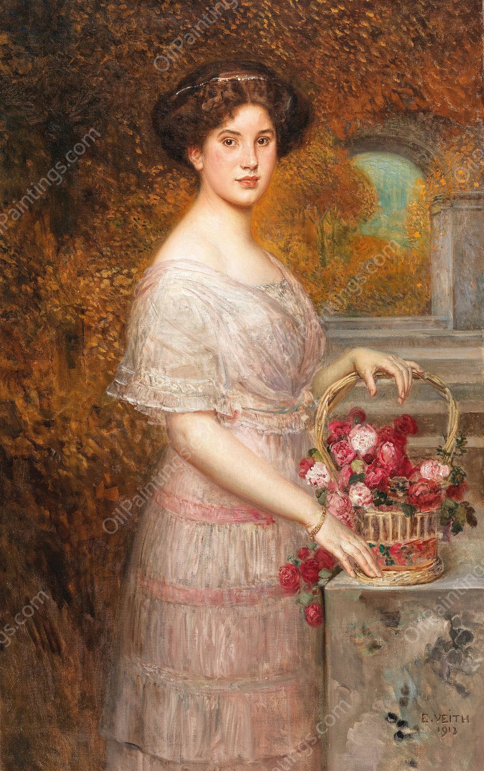 Portrat Annie Sussanka  by Eduard Veith - Hand-Painted Oil Painting Reproduction