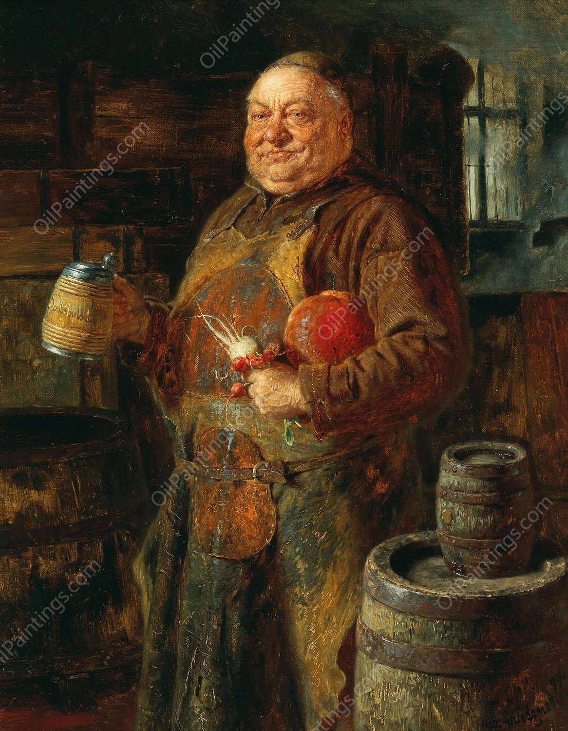 A Friar  by Eduard Von Grutzner - Hand-Painted Oil Painting Reproduction