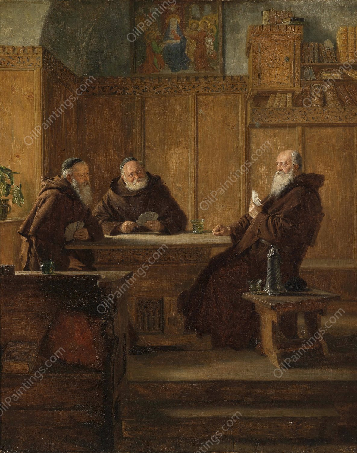 Das Kartenspiel  by Eduard Von Grutzner - Hand-Painted Oil Painting Reproduction