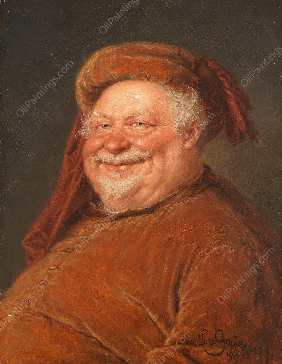 Falstaff  by Eduard Von Grutzner - Hand-Painted Oil Painting Reproduction