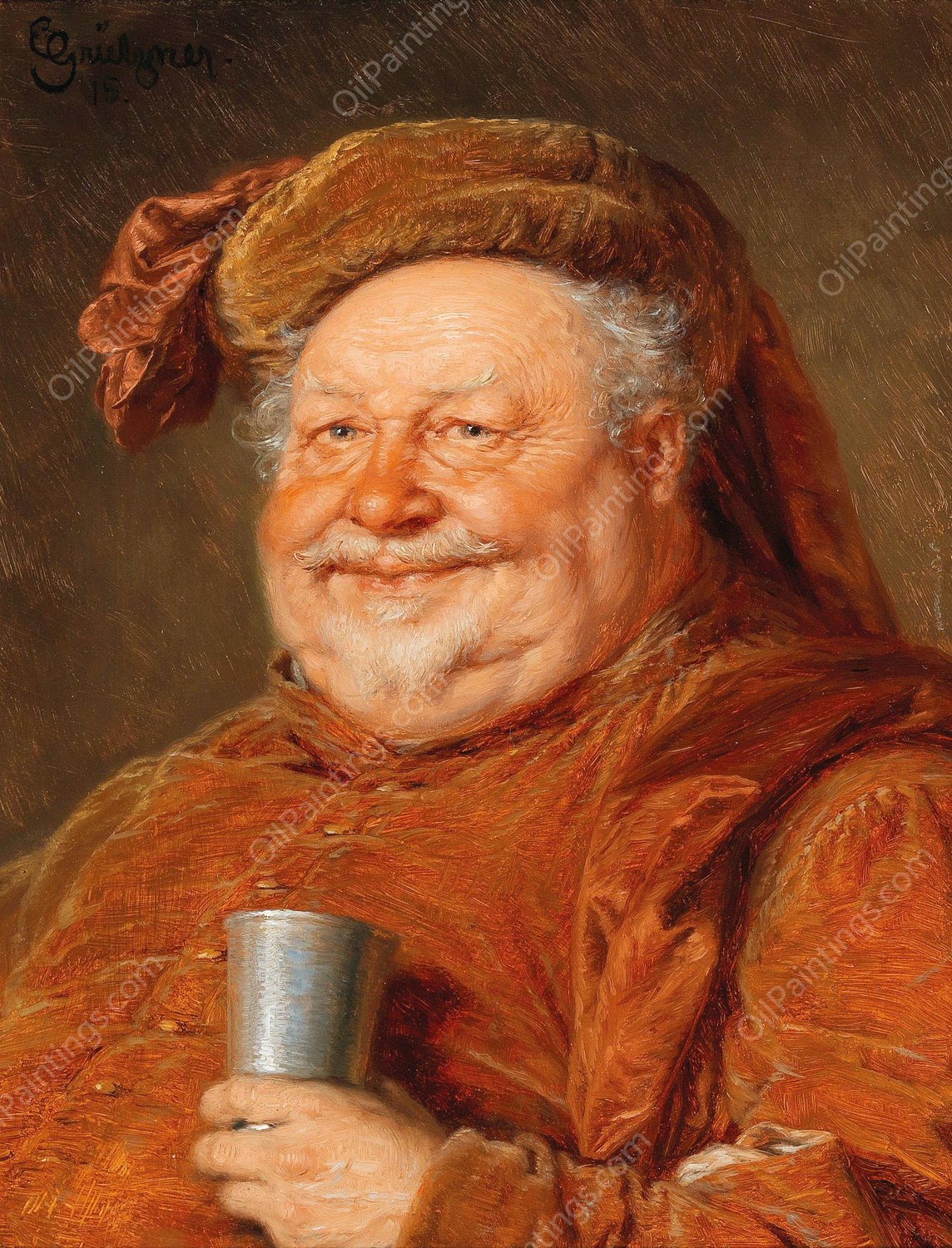 Falstaff by Eduard Von Grutzner - Hand-Painted Oil Painting Reproduction