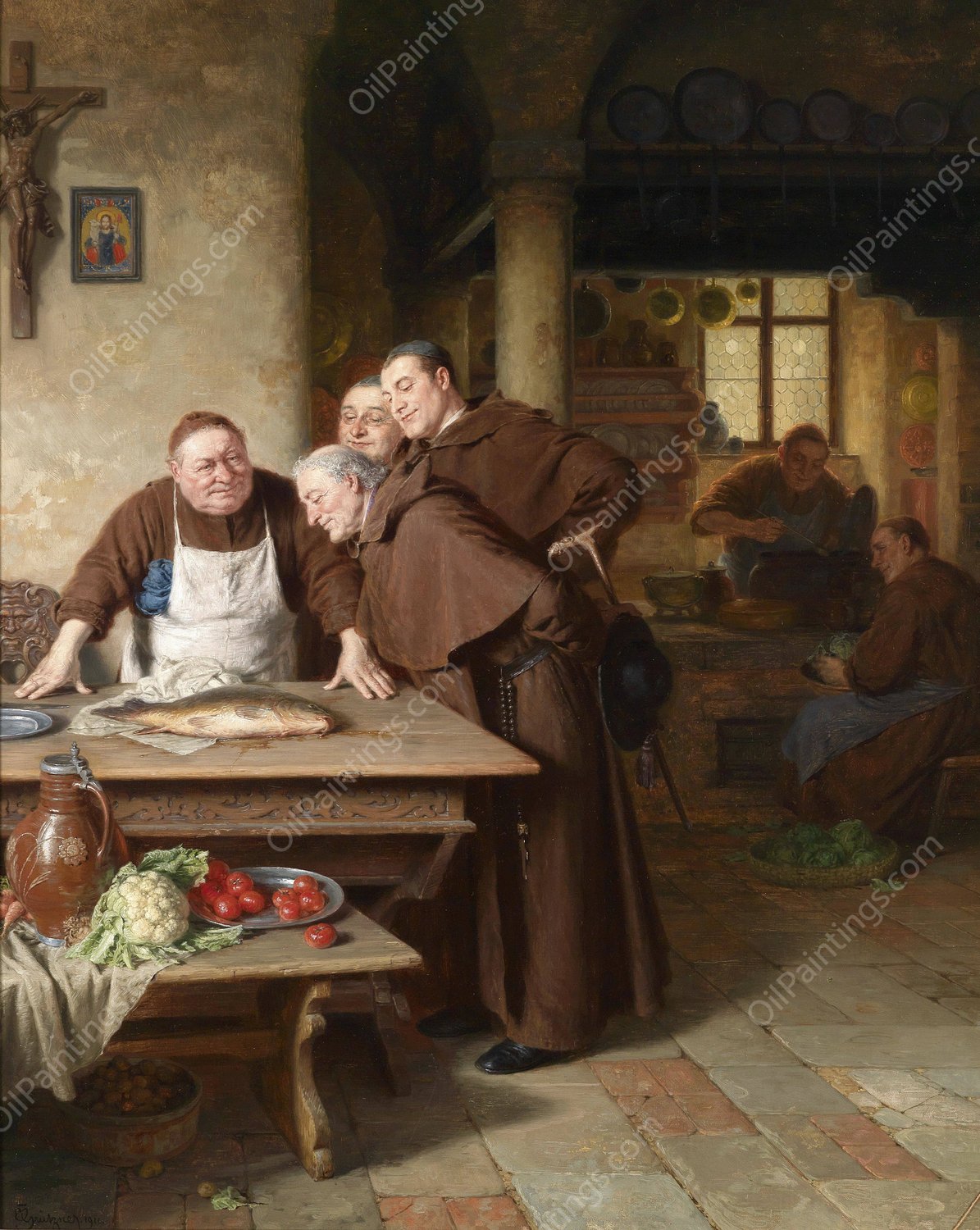 In der Klosterkuche  by Eduard Von Grutzner - Hand-Painted Oil Painting Reproduction
