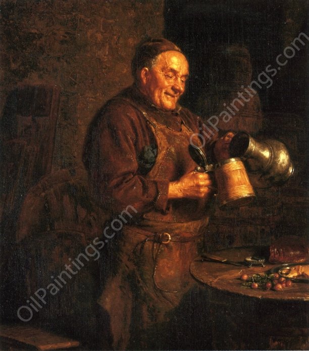 The Evening Meal by Eduard Von Grutzner - Hand-Painted Oil Painting Reproduction