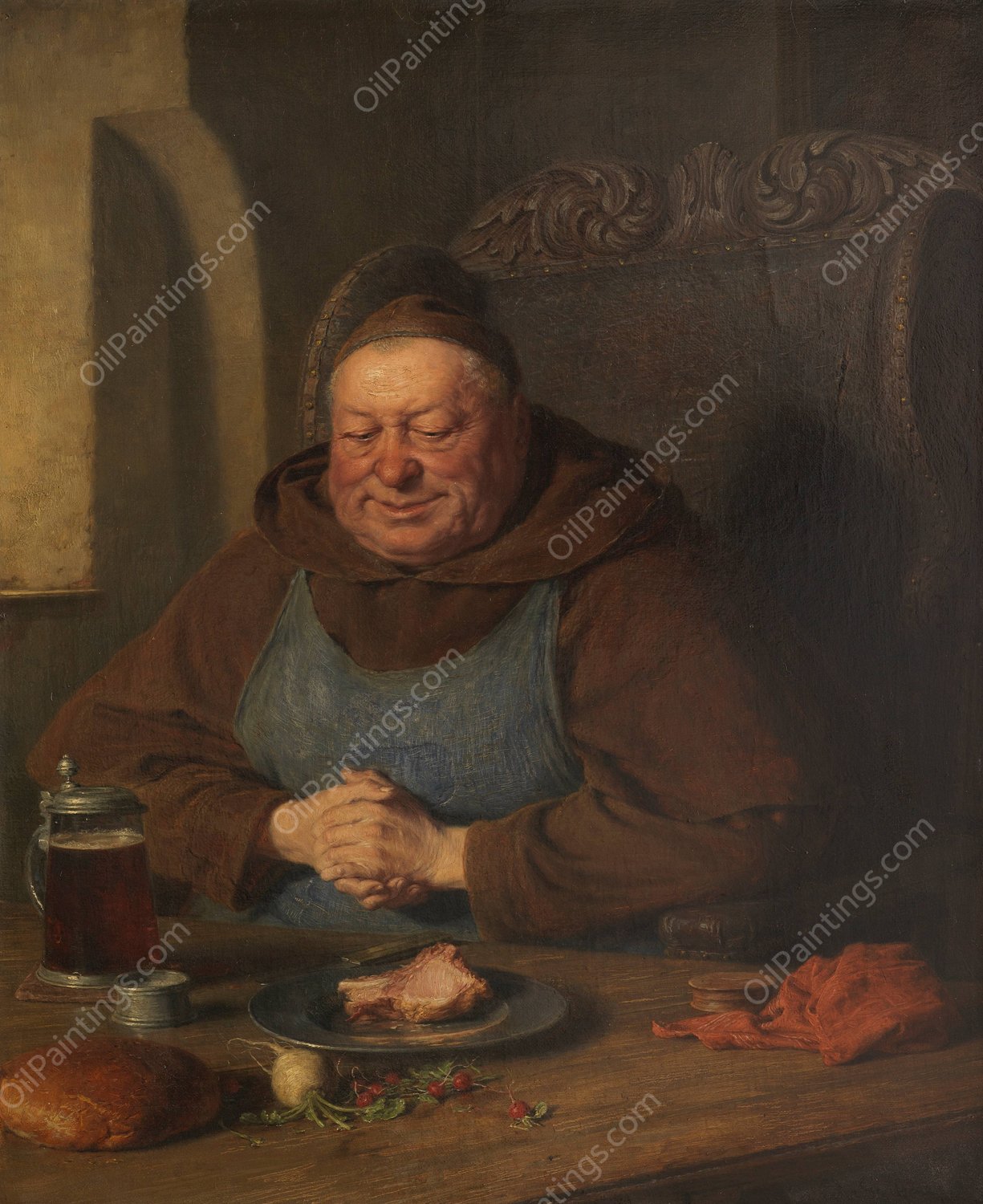 Vesperzeit  by Eduard Von Grutzner - Hand-Painted Oil Painting Reproduction