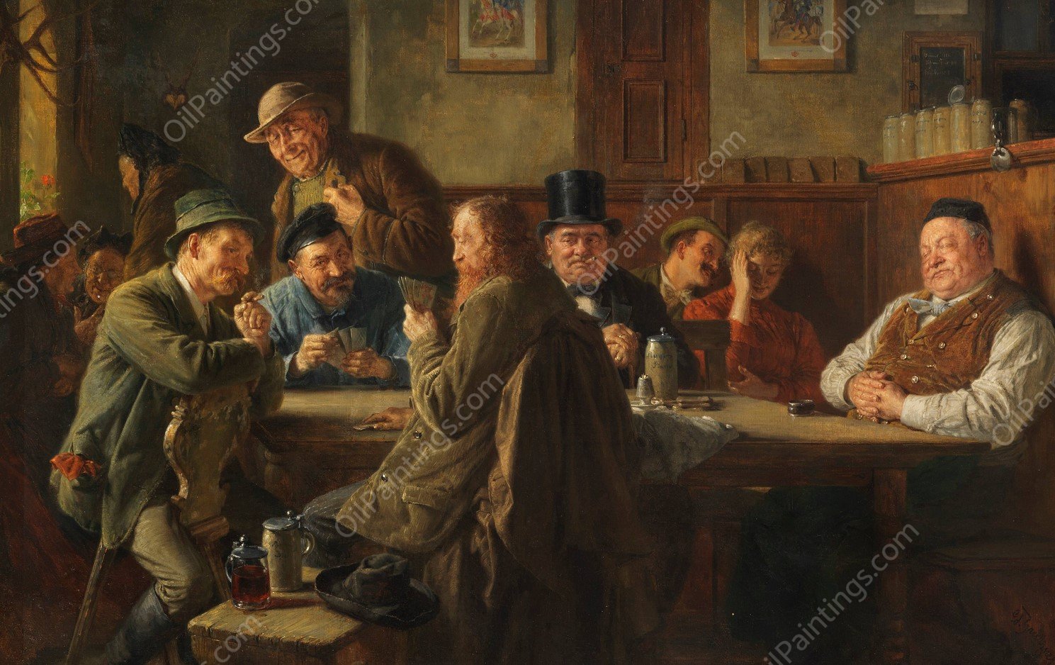 Vorstadtkneipe  by Eduard Von Grutzner - Hand-Painted Oil Painting Reproduction