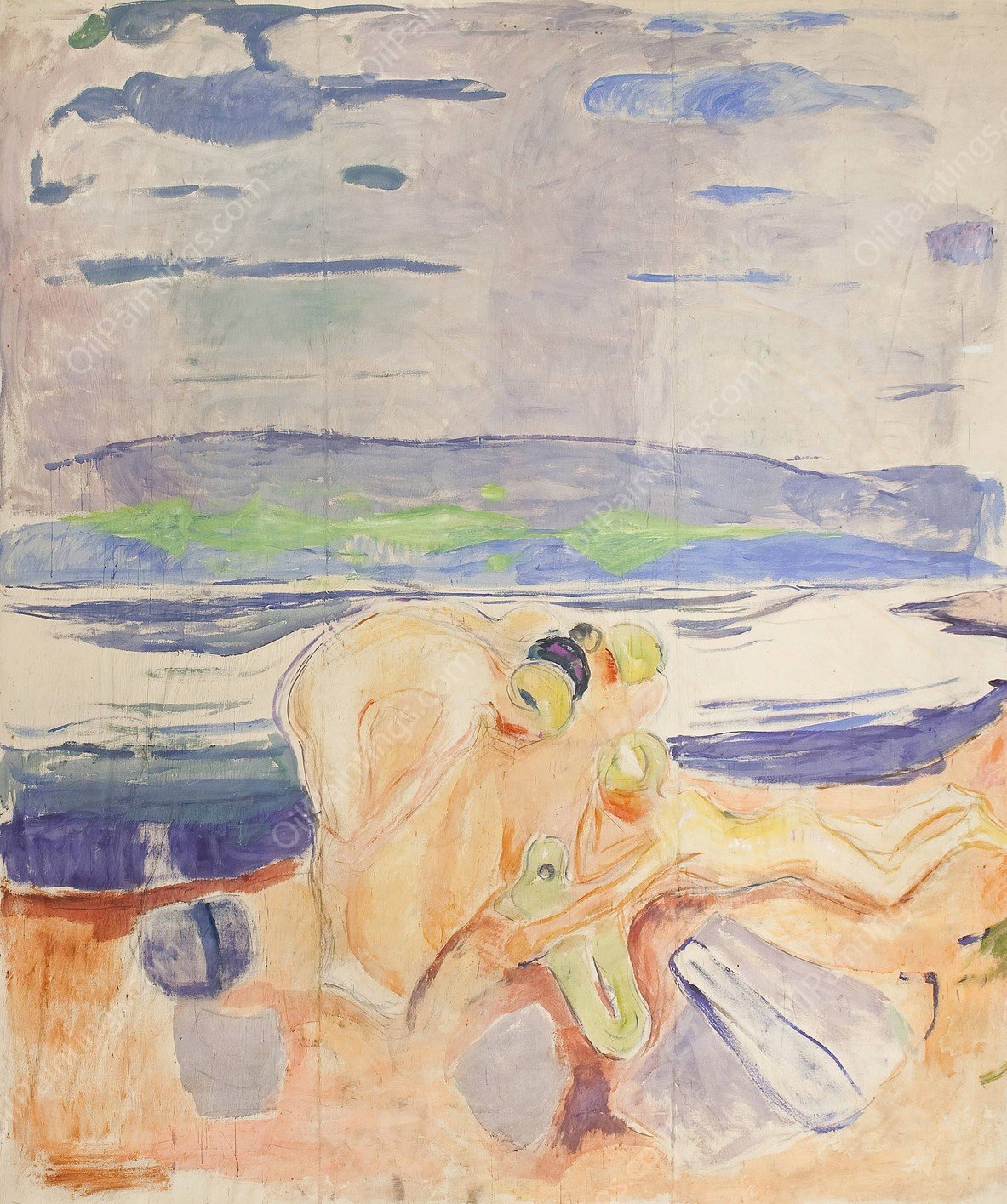 Alma Mater; Exploring Children  by Edvard Munch - Hand-Painted Oil Painting Reproduction