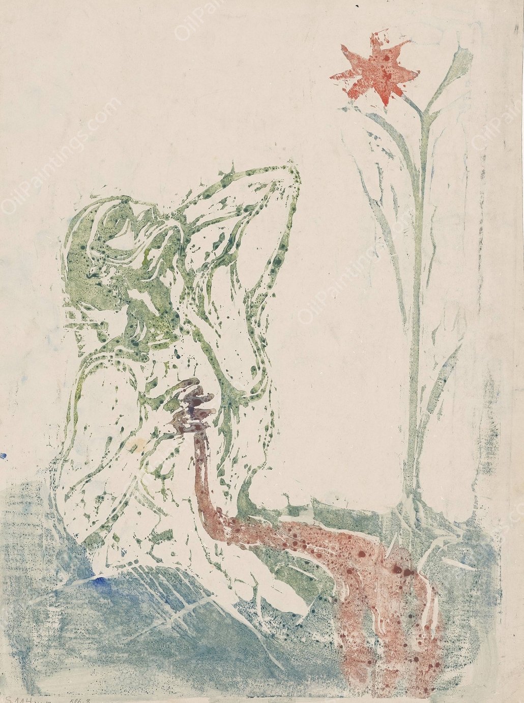 Blossom of Pain  by Edvard Munch - Hand-Painted Oil Painting Reproduction