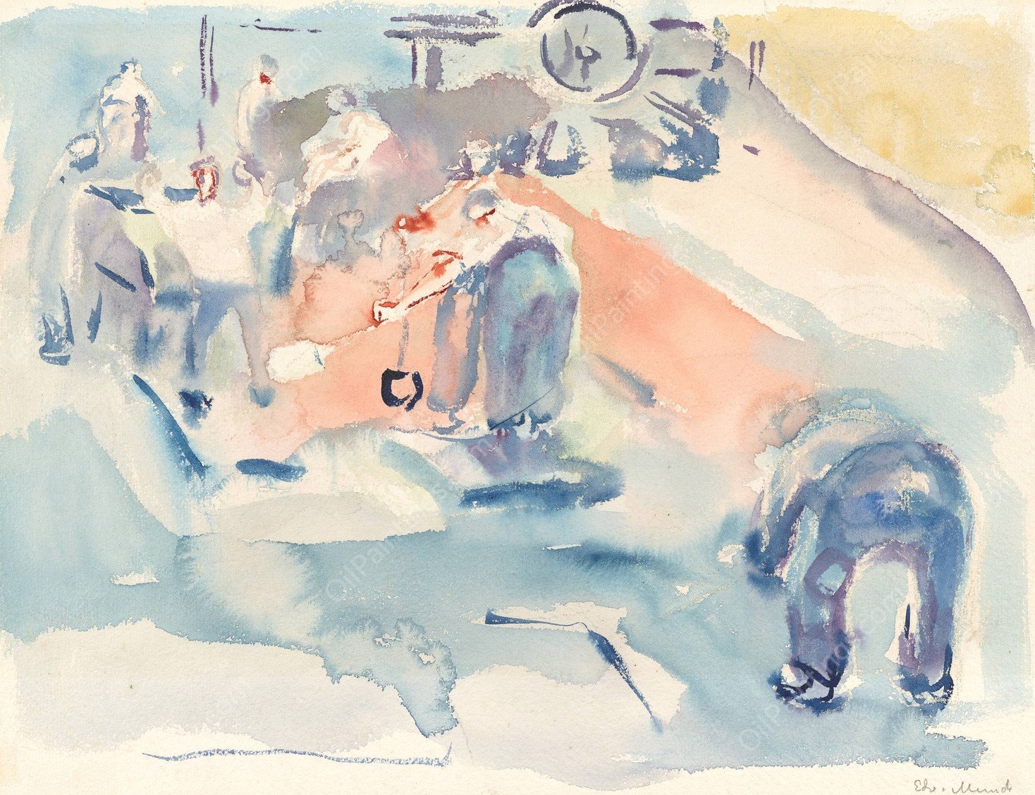 Bygningsarbeid  by Edvard Munch - Hand-Painted Oil Painting Reproduction