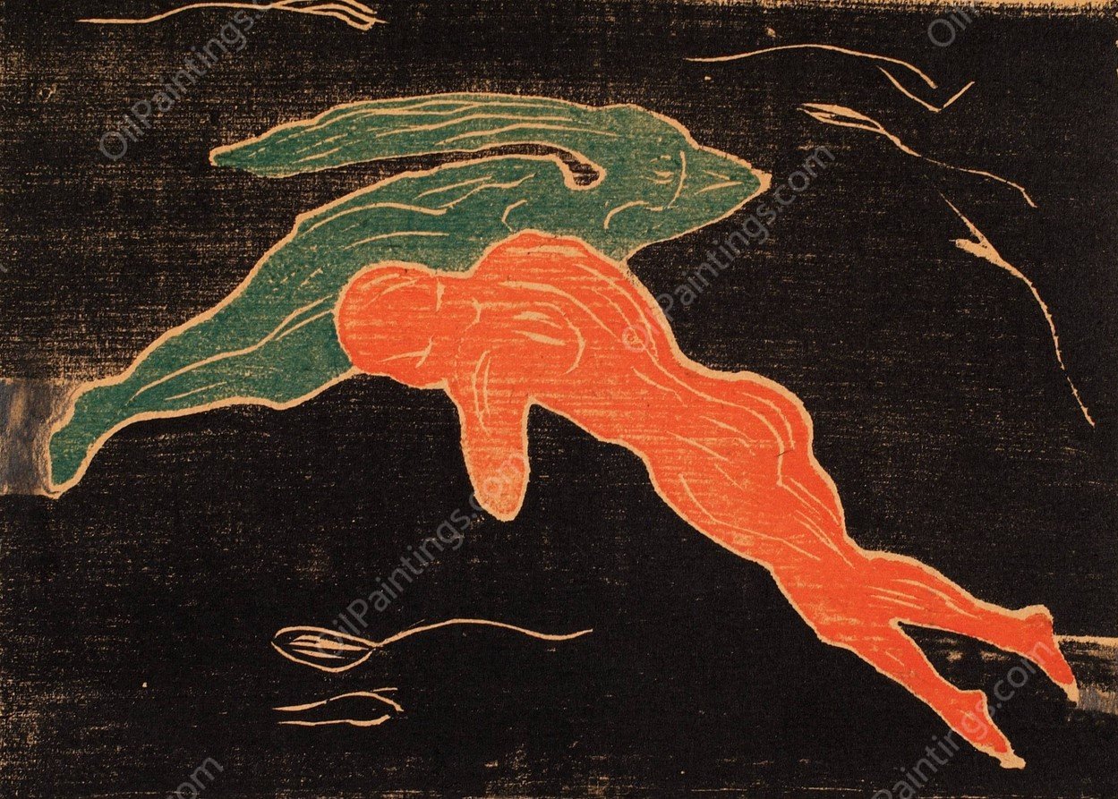 Encounter in Space  by Edvard Munch - Hand-Painted Oil Painting Reproduction