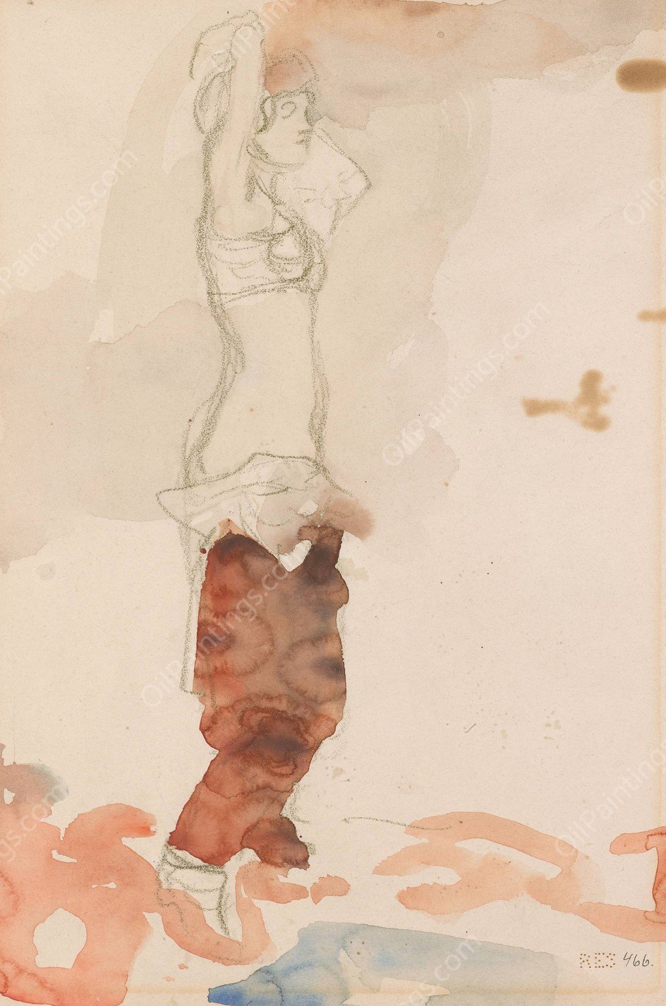 Kvinnelig modellstudie  by Edvard Munch - Hand-Painted Oil Painting Reproduction