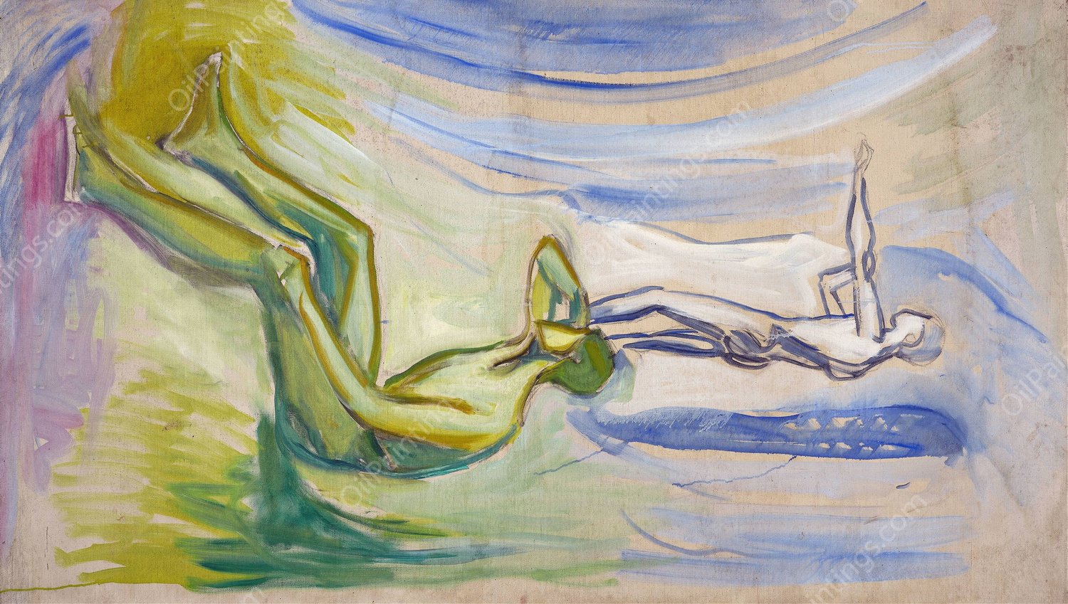 Men Turning towards the Sun  by Edvard Munch - Hand-Painted Oil Painting Reproduction