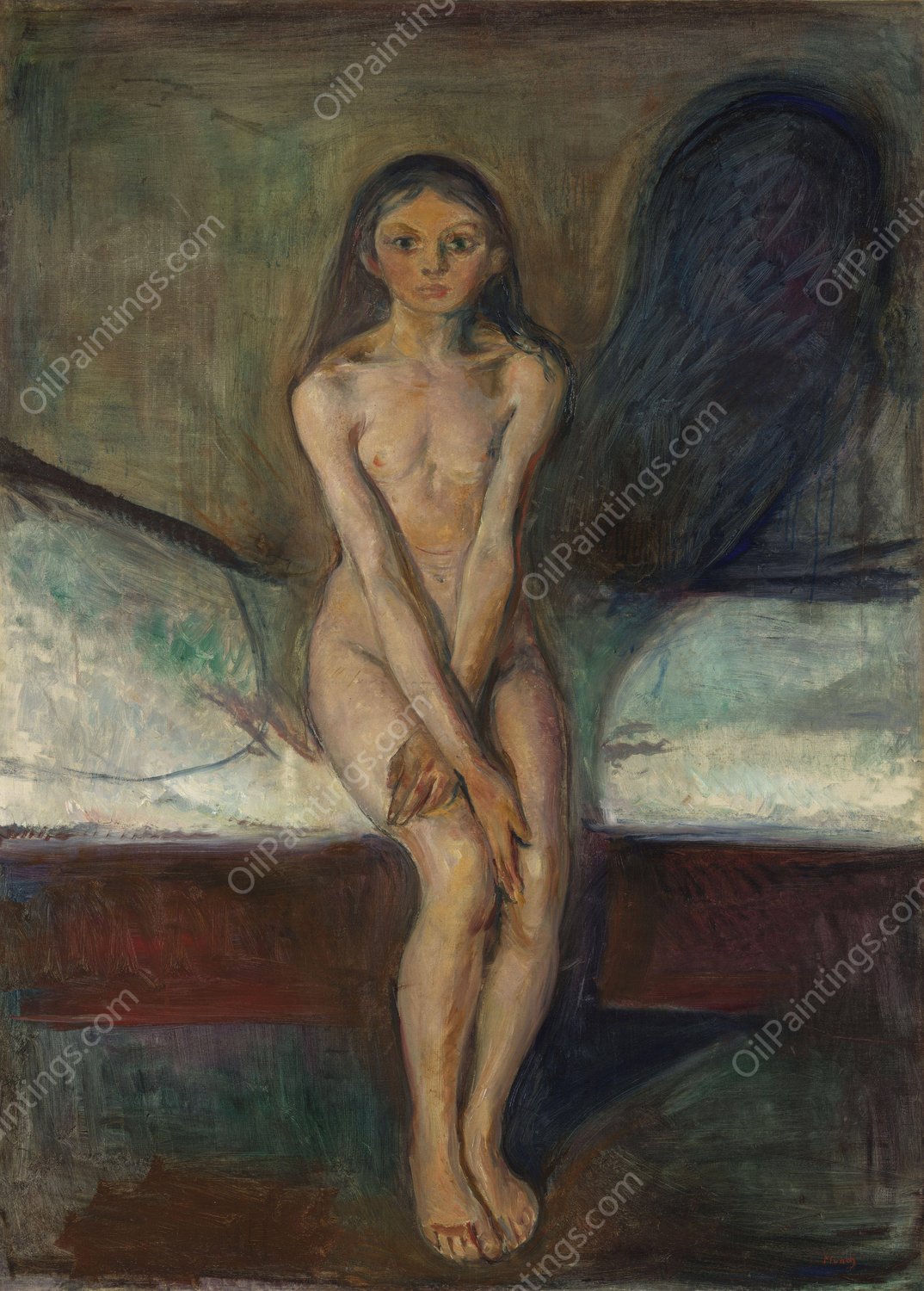 Puberty  by Edvard Munch - Hand-Painted Oil Painting Reproduction