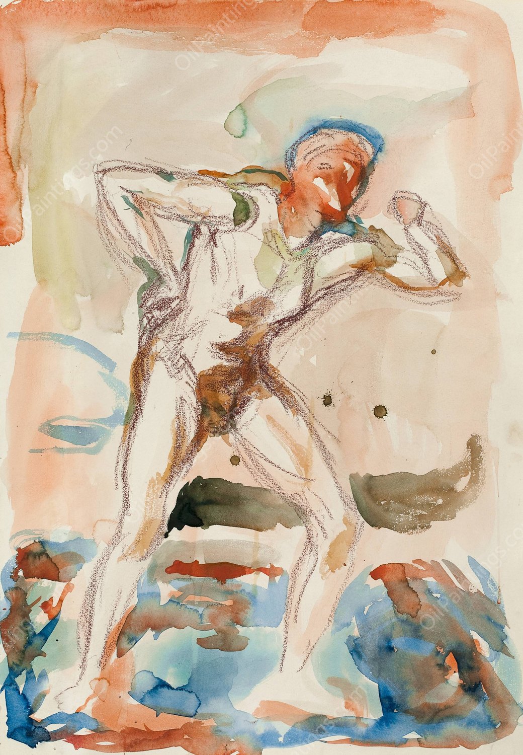 Staende akt  by Edvard Munch - Hand-Painted Oil Painting Reproduction