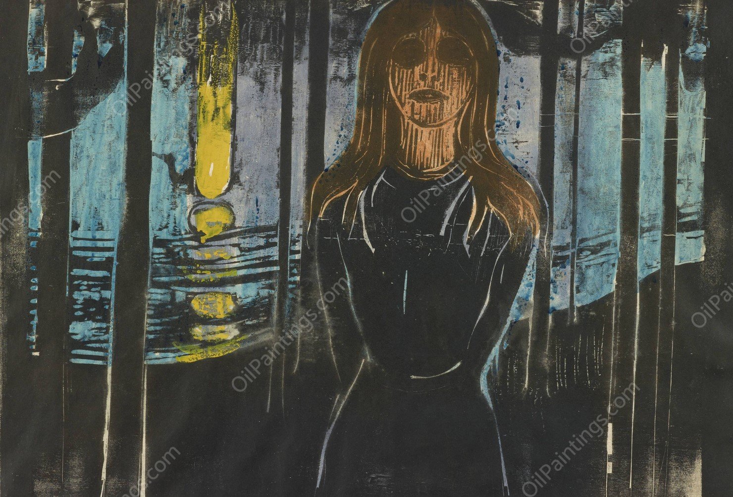 Summernight. The Voice  by Edvard Munch - Hand-Painted Oil Painting Reproduction